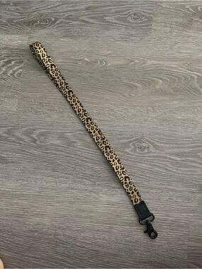 Leopard Print lanyard Strap - Tan/Black
